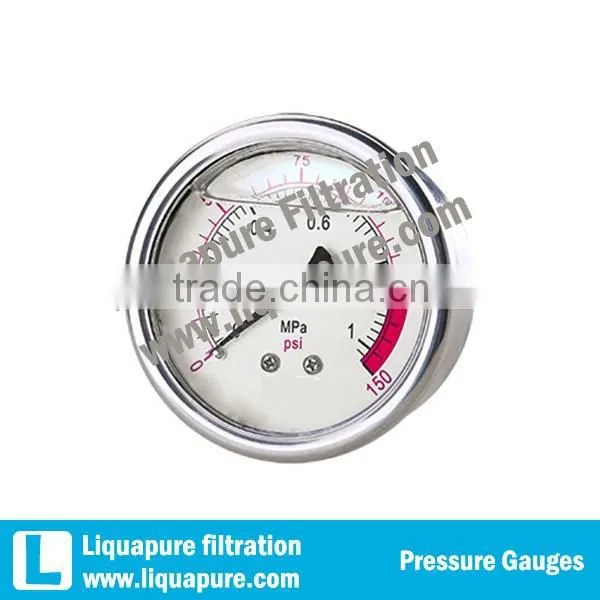 2" Center Mount Oil Filled Pressure Gauge