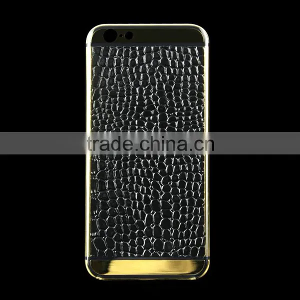 Special Leather Design for Iphone Gold Back for Iphone Gold 24k Housing photo-4