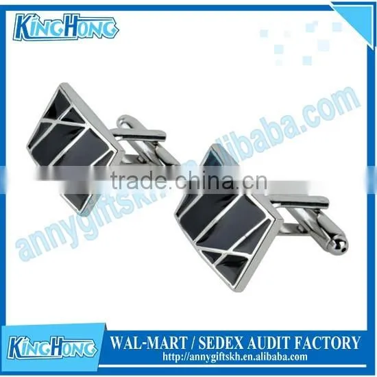 Rectangular shape silver metal cufflinks