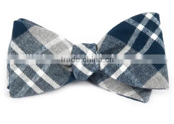 2016 Fashion Checkered Wool Cotton Self-tie Mens Bow Ties photo-2