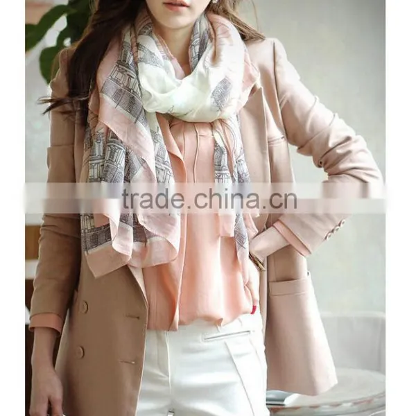European Style Scarf,Eiffel Tower Printing Scarf,vintage Design Fashion Scarf photo-6