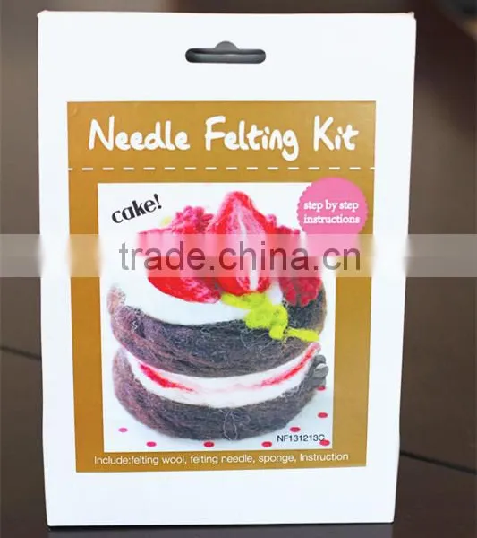 DIY Wool Felting Strawberry Chocolate Cake Craft Kit