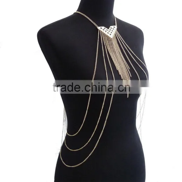 Crystal Body Jewelry Multilayer Tassel Body Chain photo-5