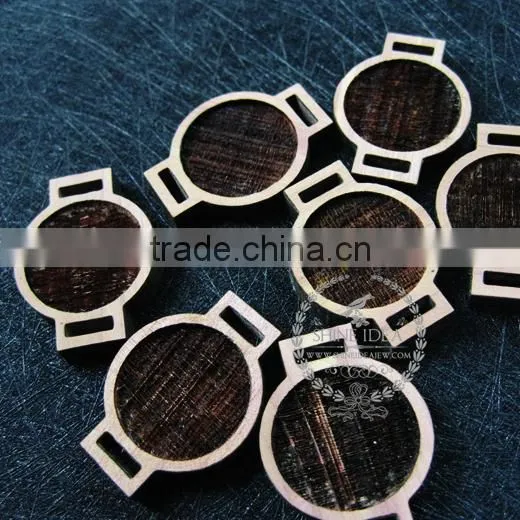 20mm Setting Size Vintage Style Natual Log Wood Bezel Watch Round Pendant Setting DIY Findings Supplies 1411142 photo-3