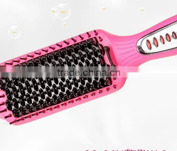 Pink 3 In 1 Professional Hair Salon Equipment Electric Hair Straightener Brush With Hair Curler photo-3