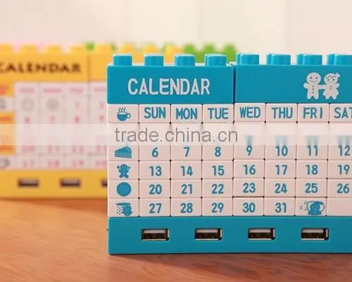 Creative USB HUB DIY Blocks Usb 2.0 Hub Calendar With Bluetooth/usb Hub With Cable/Executive DIY Desk Calendar 2015 photo-4