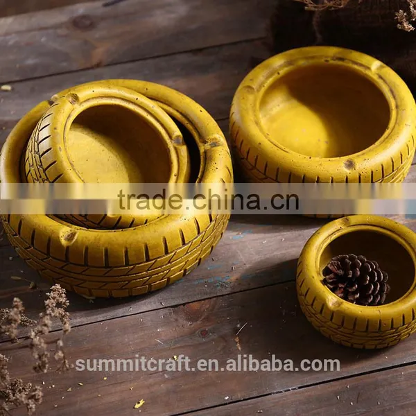 Cement Round Tire Shaped Vintage Wholesale Cigar Ashtray photo-4