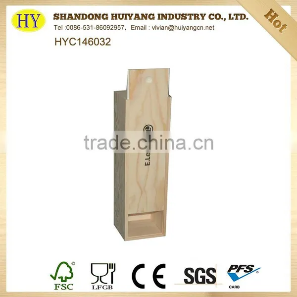 Unfinished Natural Gift Packaging Wood Wine Box photo-6