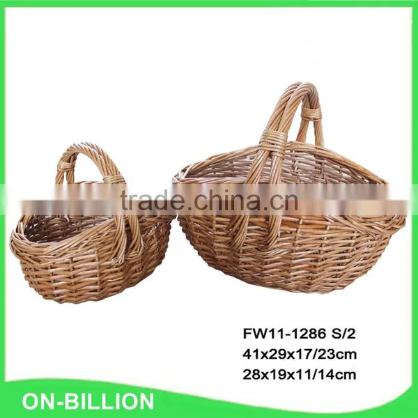 Set of 2 Cheap Natural Wicker Decorative Baskets photo-2