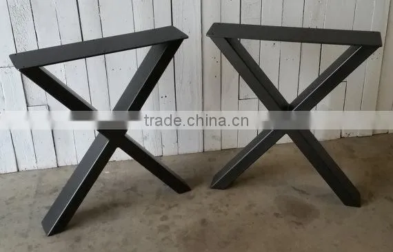 Dining Room Furniture 28 Inch X Shape Matt Silver Finished Iron Table Leg for Wooden Furniture Designs photo-3