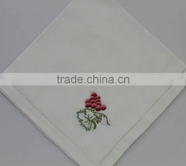 Luxurious 100% Cotton Embroidered Table Napkins With Hemstitch, Set of 6, Various Designs photo-4