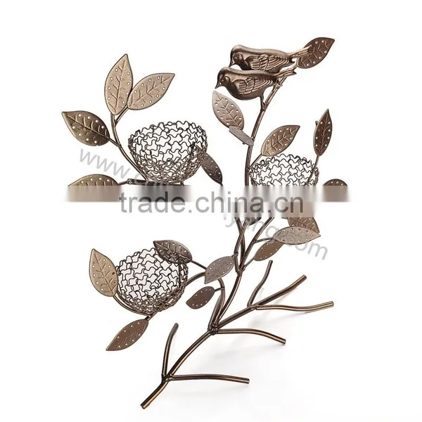 Metal Jewelry Tree Display Stand With 3 Bird Nest photo-3