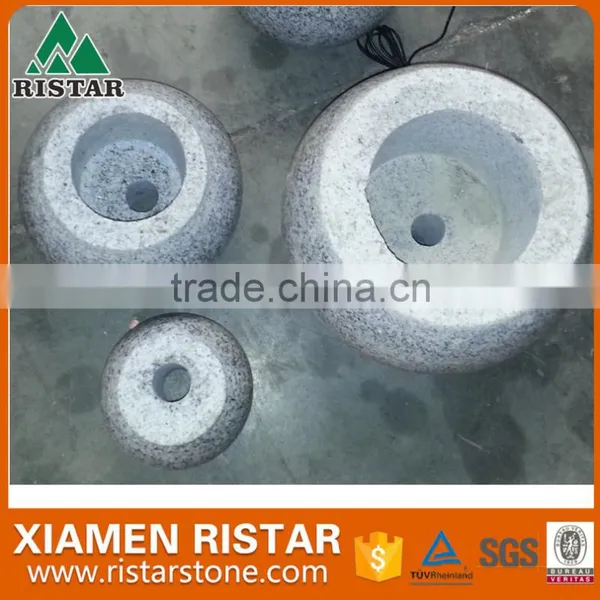 Natural Granite Stone Outdoor Fountain Three Pillar and Balls photo-5