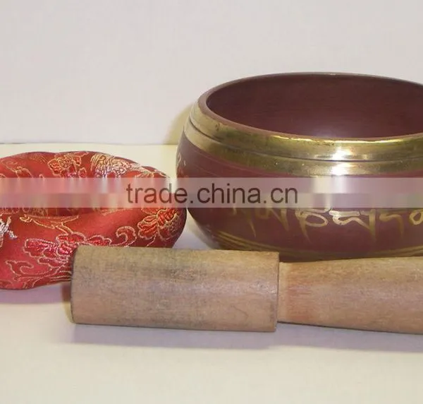 High Quality Colored Handmade in Nepal Tibetan Meditation Singing Bowl photo-2