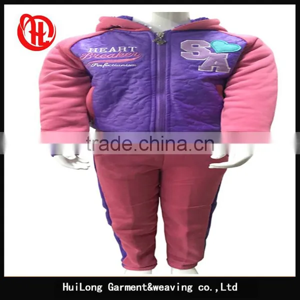 OEM Garment Pu Fleece Hood Apparel Girls Sets Clothing photo-6