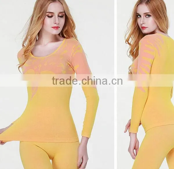 Custom 2016 Cheap New Female Ms Women Fashion Sey Beauty Care Thin Seamless Thermal Underwear Set Body Shaping Autumn Winter Lon photo-4