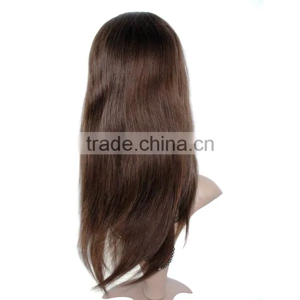 Color 4# Straight Wave 100% Percent Brazilian Human Hair Wigs photo-3