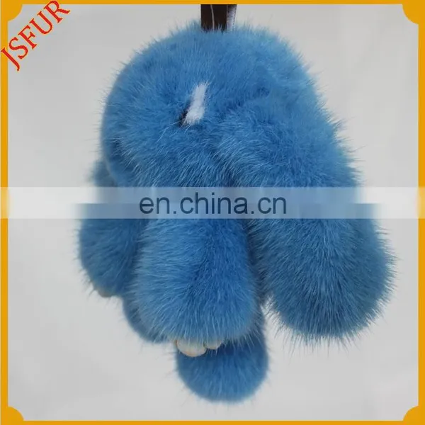 Cute Bag Charm With Mink Fur Rabbit Accessory Fluffy Keychain photo-2