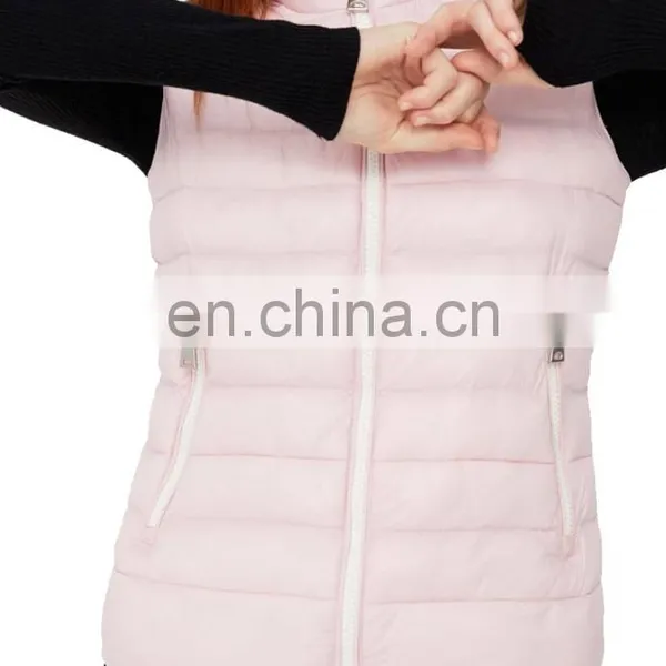 Chinese Manufacturer 100% Polyester Pink Padded Vest Women photo-3
