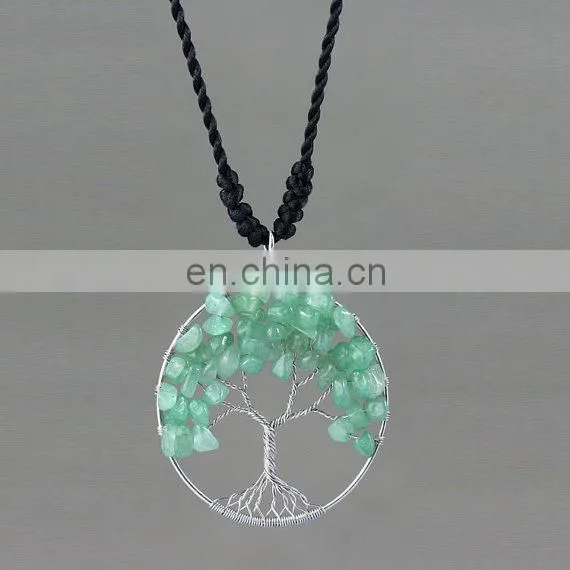 Jade Tree of Life Branch Wiring Pendant Necklace Handmade Greatcraft Designs photo-2