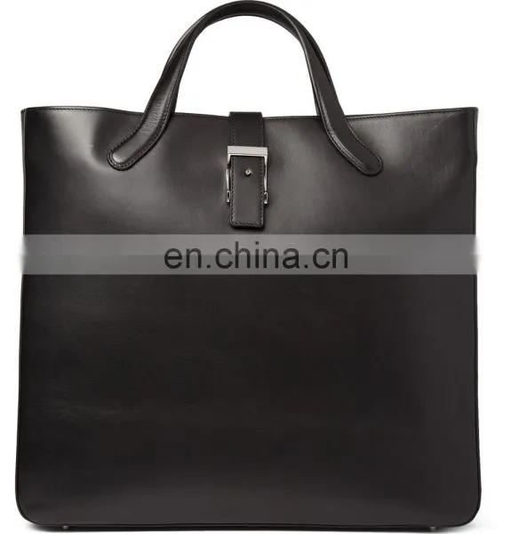 Black Leather Tote Bag photo-3