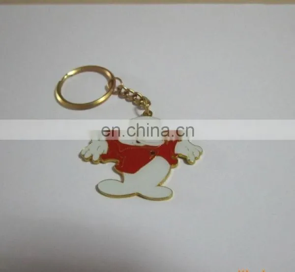 Cut Shape Promotional Metal Custom Keychain Logo Printing With Epoxy photo-6