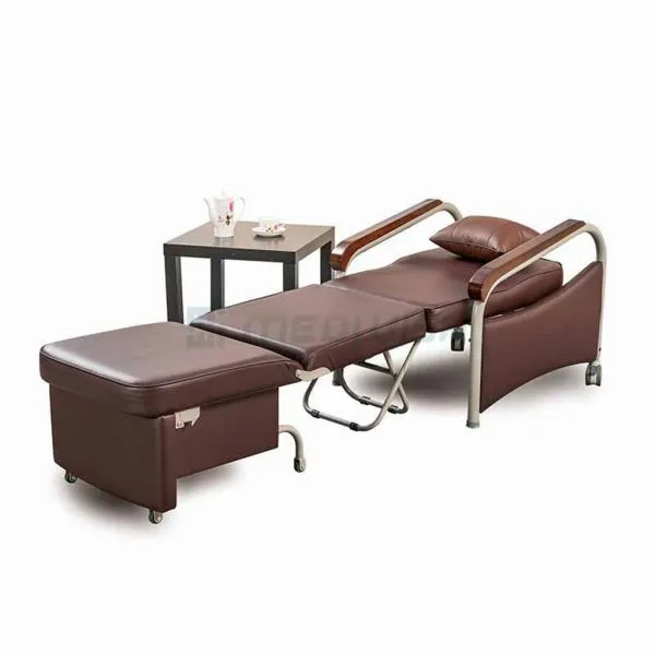 AG-AC007 Luxurious PVC Artificial Leather Foldable Accompany Hospital Patient Chair photo-2