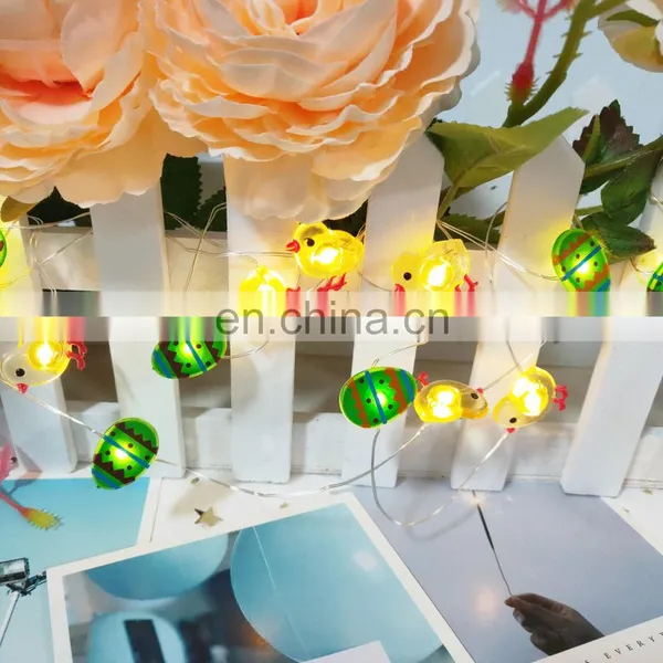 2020 New 10L Led Harvest Festival Wood Easter Eggs and Chick Copper Wire Light for Home Decoration Bedroom Wall photo-4