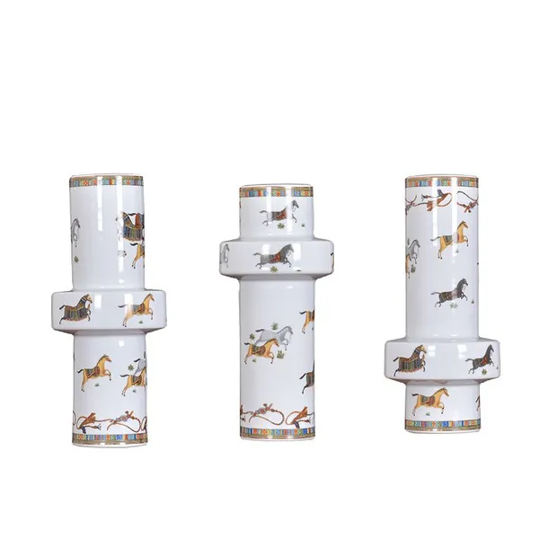 New Chinese Modern Simple Light Luxury Electroplate Ceramic Vase For Showroom TV Bench Decor photo-5