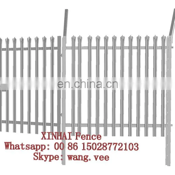 High Security Signal Base Station Powder Coated W Section Triple Pointed Metal Palisade Fence photo-4