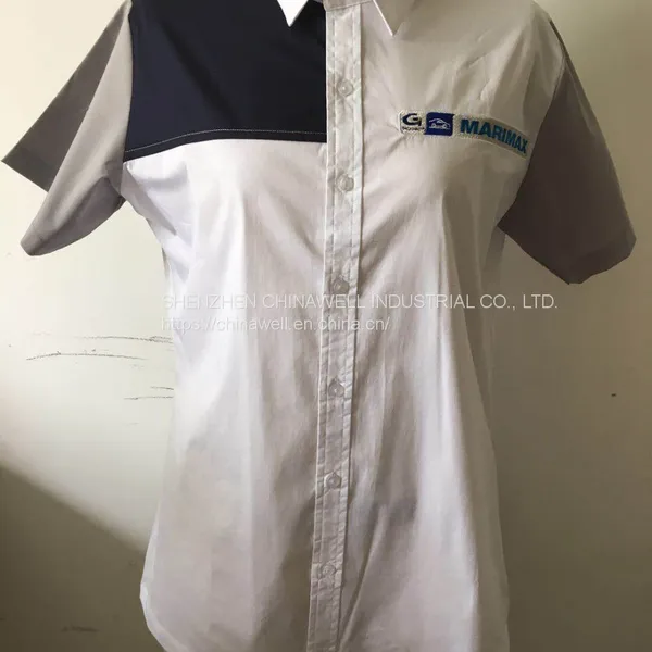 Ladies' 97cotton 3%spandex Short Sleeve Shirt