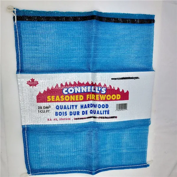 Firewood Mesh Bag Red PP Leno 20kg 25kg 30kg Firewood Packing Breathable Mesh Bag photo-5