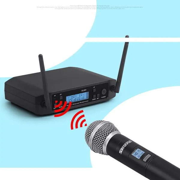 Professional Handheld Wireless Mic FM Stage Professional Performance Microfone GLXD4 Wireless Microphone for Shure photo-4