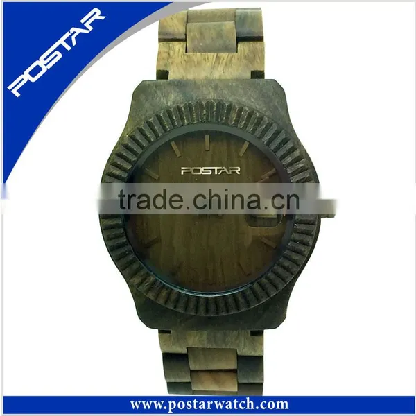 2016 Newest Fashion Wooden Quartz Wrist Watches With Calendar photo-2