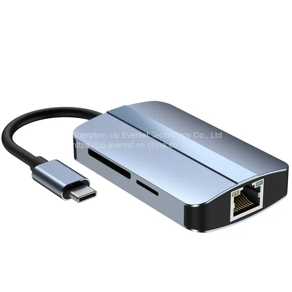 Aluminum Alloy USB Hub 8 in 1 Hub HDMI*1+RJ45+USB3.0*1+USB2.0*1+micro SD*1+SD*1+PD*1+PD2.0*1 photo-4