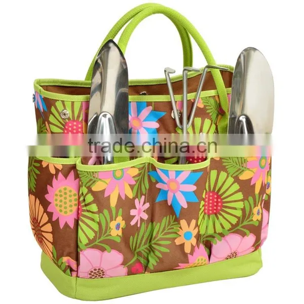 High Quality Heavy Duty Printed Polyester Garden Tool Tote Bag,custom Printing Fabric Garden Tote,printed Canvas Garden Tool Bag photo-2