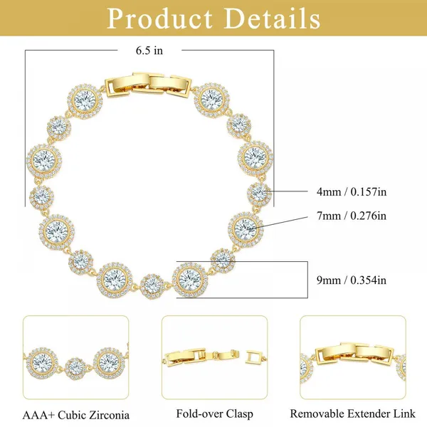 New Micro Zircon Flowers Shaped Bracelets For Women Fashion Jewelry Gold Color photo-4