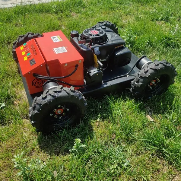 Petrol 550Mm Cutting Width 200 Meters Long Distance Control Remote Control Lawn Mower With Wheels