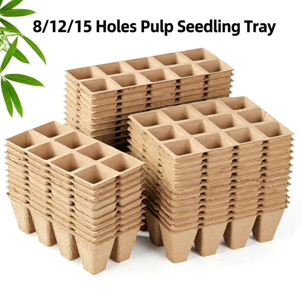 Transplantable Disposable Paper Pulp Seedling Tray Direct Plant Into Soil Transplantable photo-2