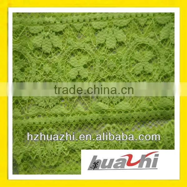 Green Bottom Embroidered Organza Fabric
