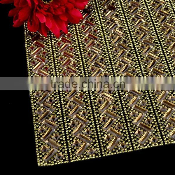 Bling Bling 24X40cm Hot Fix Rhinestone Mesh Trimming, Hot-fix Strass Stone Mesh Trimms in Bulk photo-4