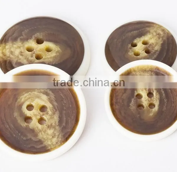 Sedex Audited Factory 2 Pillar Burnt Rim Resin Horn Button, Polyester Horn Button photo-3