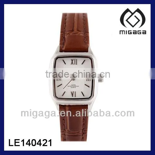 SOFT LEATHER BAND WATCHES*FASHION STEEL CASE RECTANGLE WATCHES*UNISEX WATCHES