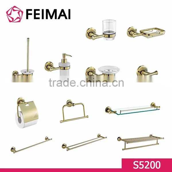 Brass Gold Plated Wall Mounted Single Toothbrush Glass Cup Holder photo-5