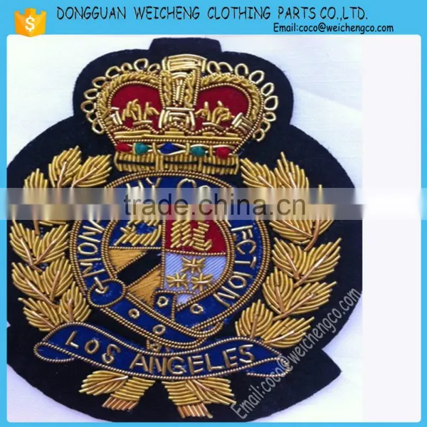 Bullion Badges | Bullion Blazer Badges | Hand Embroidery Bullion Wire Blazer Badge