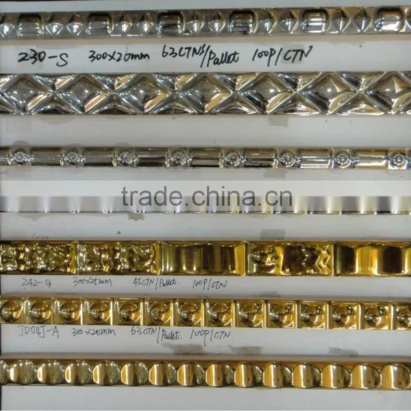Golden Ceramic Border Line 300X15mm,300X20mm photo-2