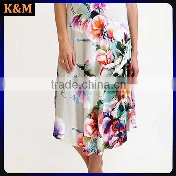 Sleeveless Floral Midi Dress Summer Dress Knee Length Dress photo-2