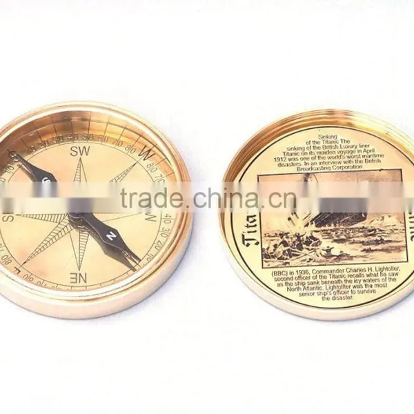 Beautiful Brass Titanic Compass -Gift Compass With Rosewood Box 13415 photo-3