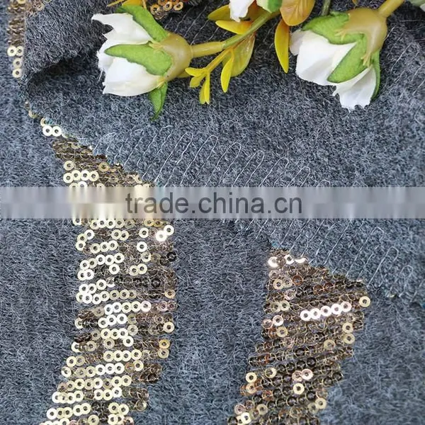 Rayon Polyester Blend Shinny Stripes Sequins Gold Sequin Fabric Sequin Embroidery Gold Sequin Fabric photo-3