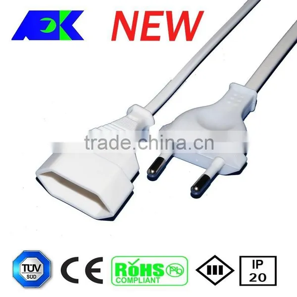 European Germany 250V AC plug power cord 2 pin male ac electrical plug
